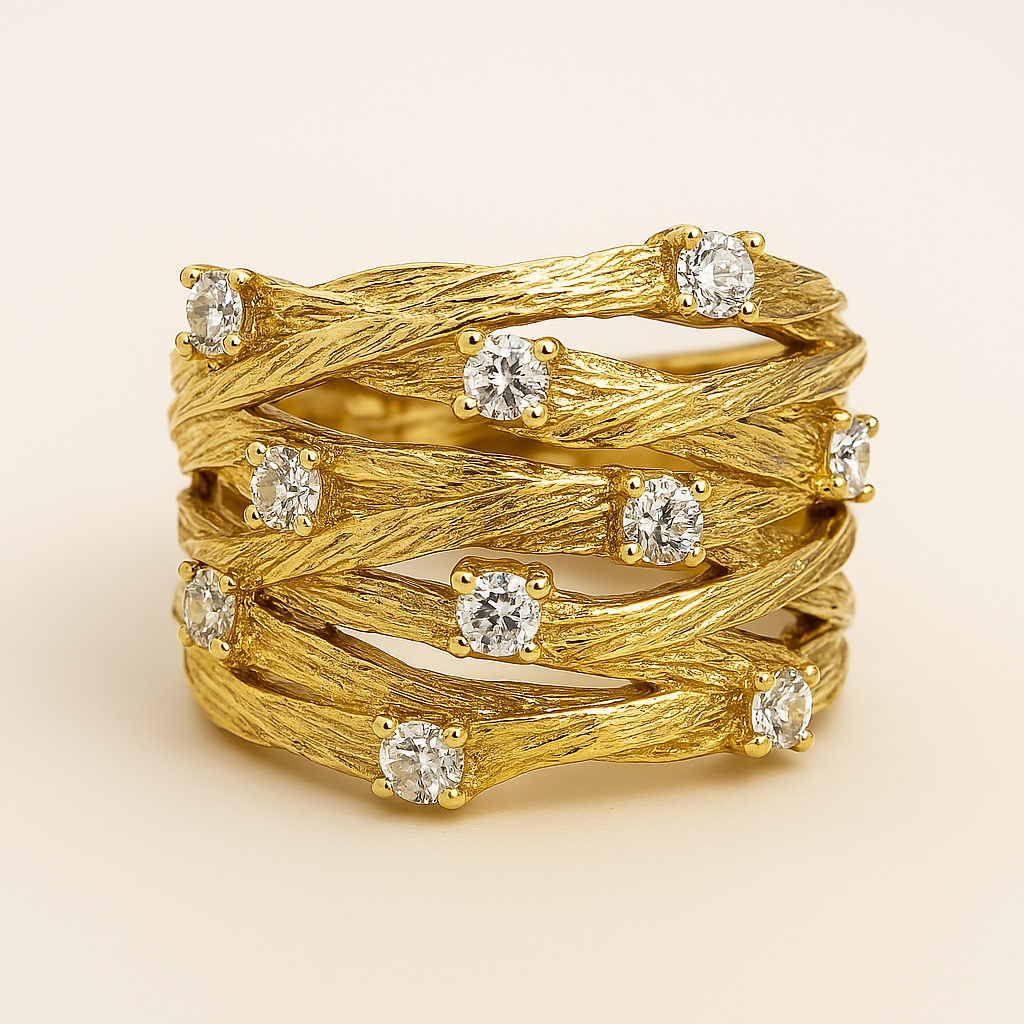 Marisse – Vintage-inspirierter Ring in Gold mit feinem Glanz