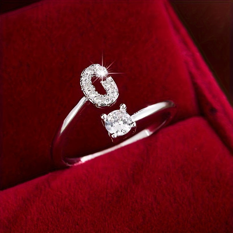 Nova – Moderner offener Ring mit Initiale