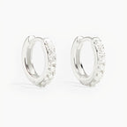 Cleo - Mikro Pave Silber Huggies