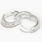 Cleo - Mikro Pave Silber Huggies