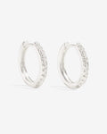 Manda - Kleine Pave Silber Huggies
