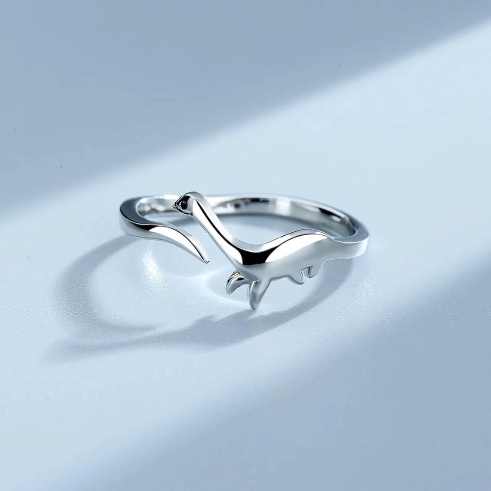 Anpassbarer Dinosaurier Ring mit offenem Design