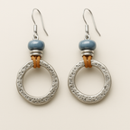 Mira – Silberne runde Ohrringe im Boho-Vintage-Look
