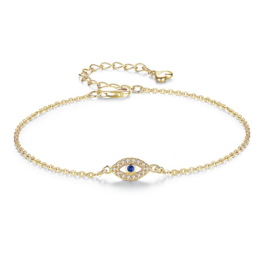 Evil Eye Gold Gliederarmband - Gliederarmband mit Evil Eye Anhänger