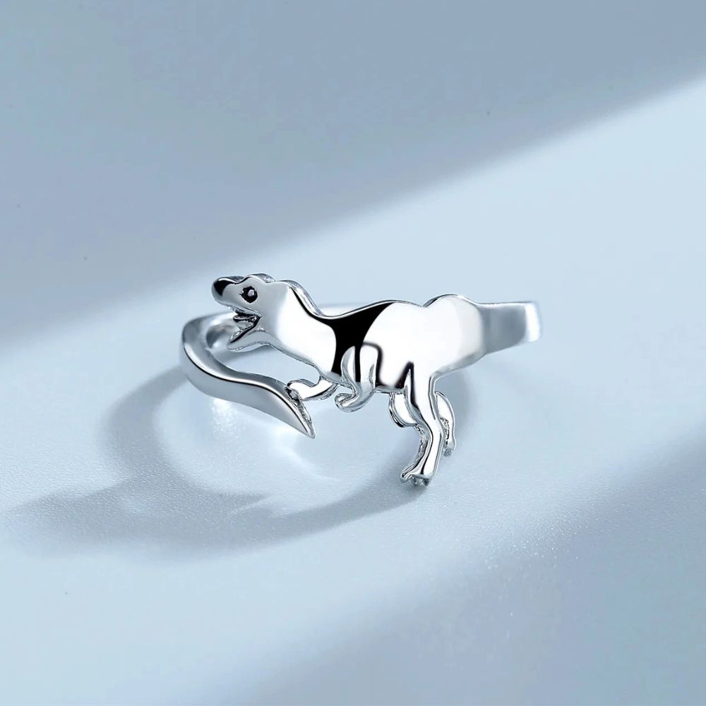 Anpassbarer Dinosaurier Ring mit offenem Design