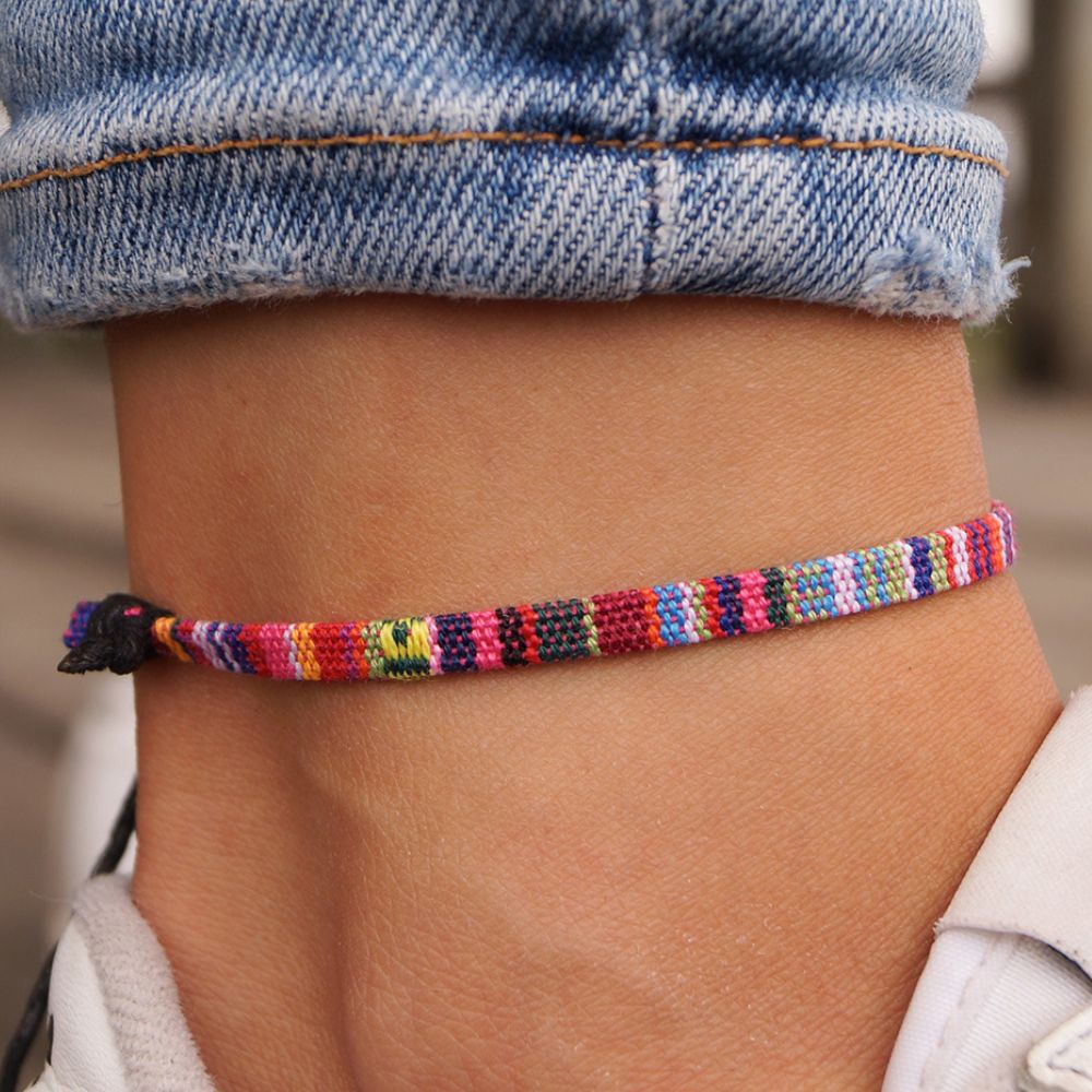 Verstellbare Fußkette für Damen mit Geflochtenem Kordeldesign