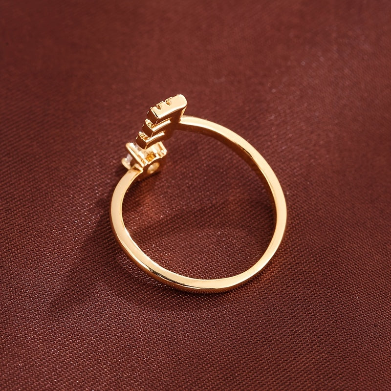 Nova – Moderner offener Ring mit Initiale
