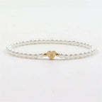 Personalisiertes Initial Perlenarmband - Graviertes Herz Perlenarmband