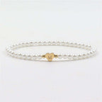 Personalisiertes Initial Perlenarmband - Graviertes Herz Perlenarmband