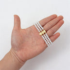 Personalisiertes Initial Perlenarmband - Graviertes Herz Perlenarmband