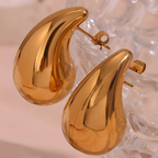 Chunky Waterdrop Ohrringe - Übergroße goldene Ohrstecker