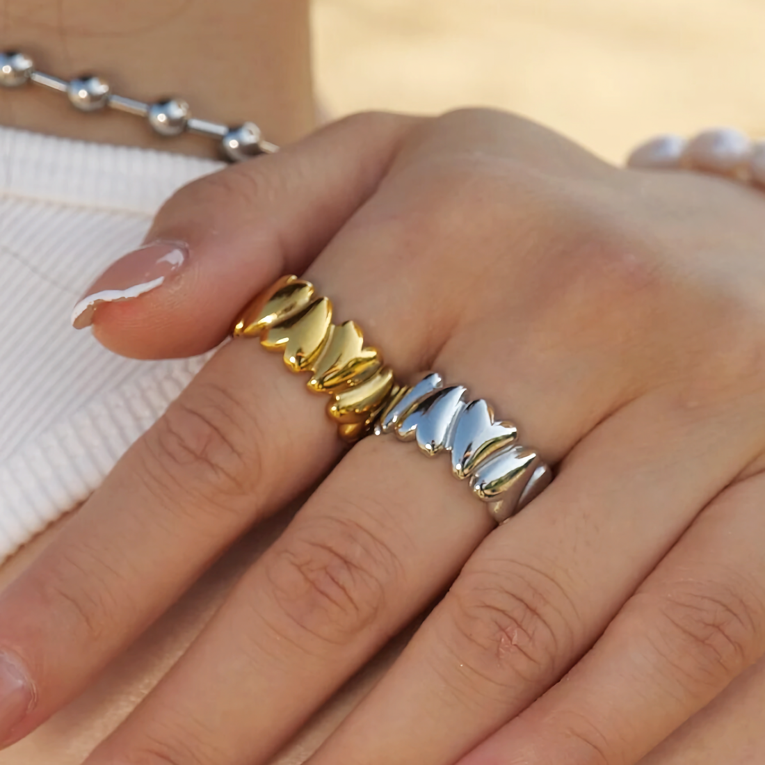 Elena - Wackeliges Herz Goldring