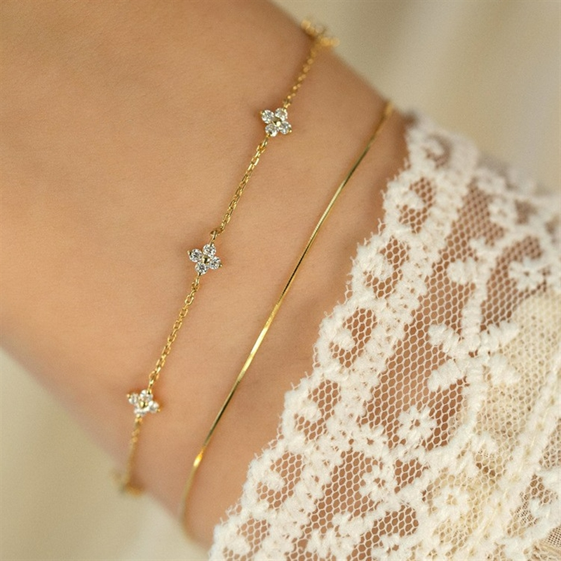 Zirkonia Blumenarmband - Einfaches Armband