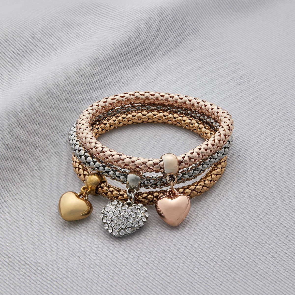 Aria – Armband aus Metall mit festen Herzen