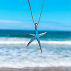 Estella – Seestern-Halskette aus Silber mit Blauem Opal
