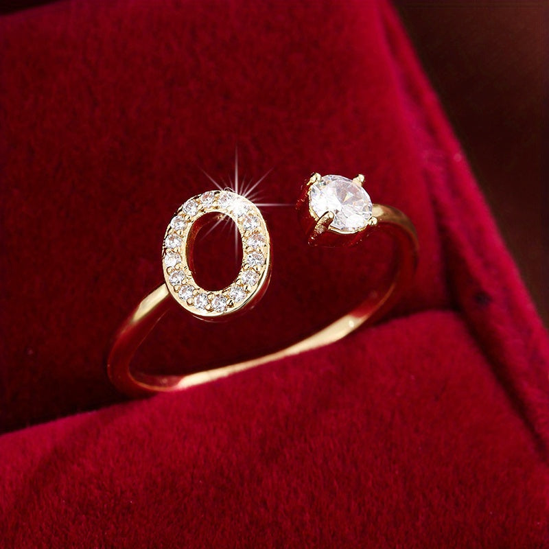 Nova – Moderner offener Ring mit Initiale