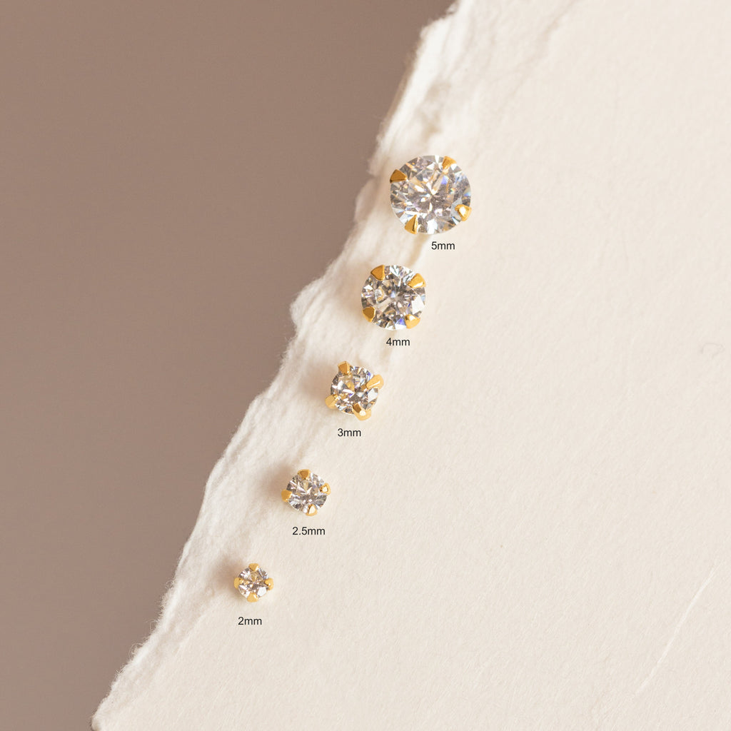 Sloane - Funkelnde Mini Ohrstecker 2mm