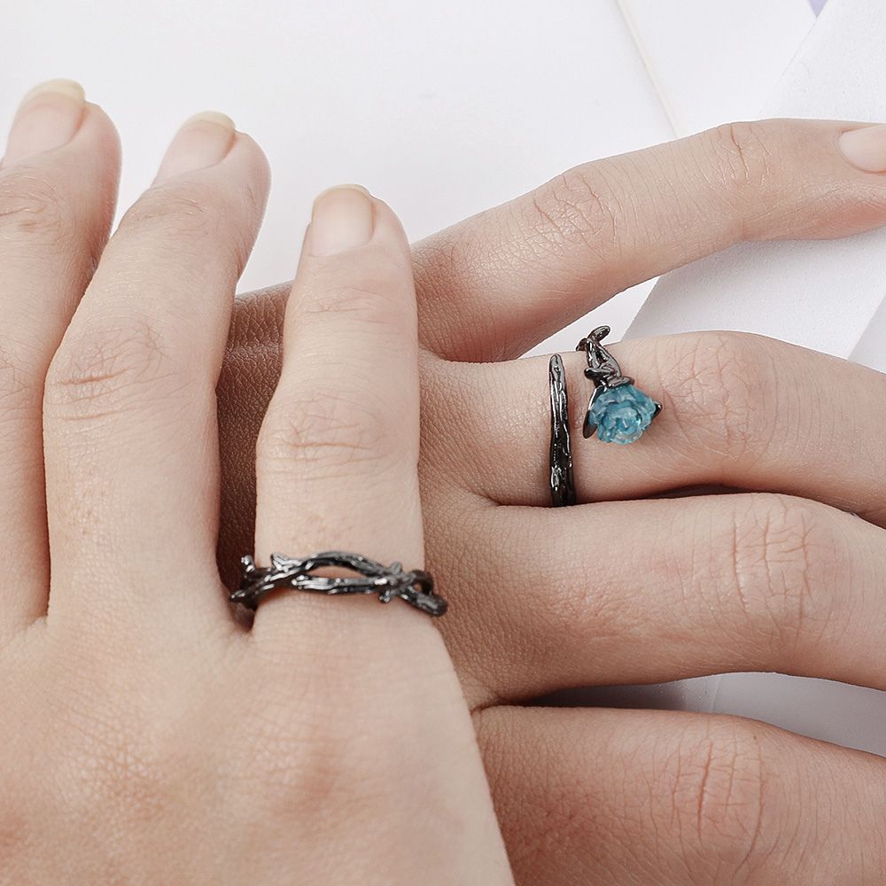 Damen Verstellbarer Ring mit Offenem Dornenmotiv