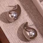Chunky Waterdrop Ohrringe - Übergroße goldene Ohrstecker
