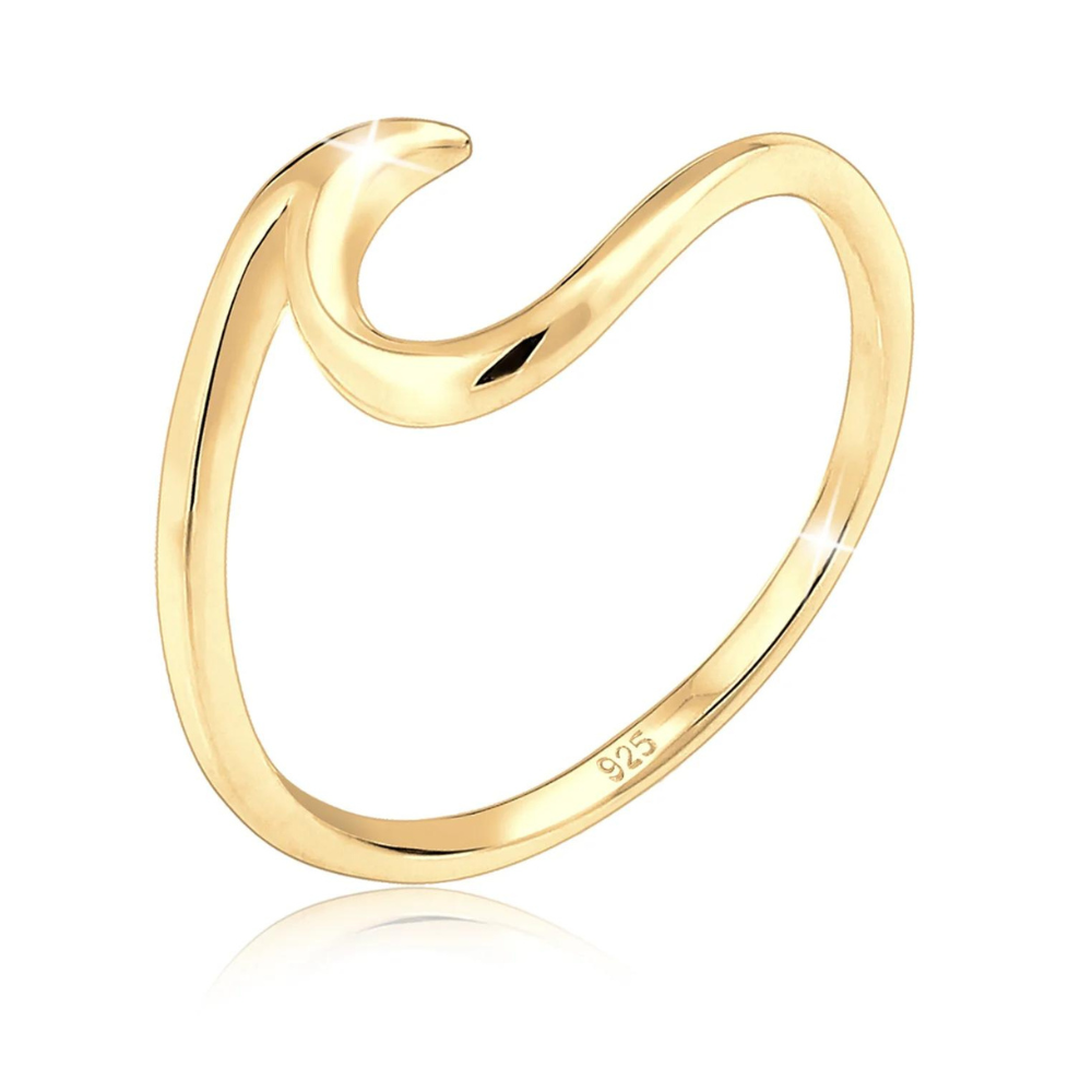 Minimalistischer Wellenring - Silberner Ring in Wellenform