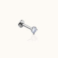 2mm CZ Ohrringe ohne Gewinde mit flachem Rücken