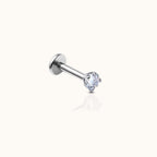 2mm CZ Ohrringe ohne Gewinde mit flachem Rücken