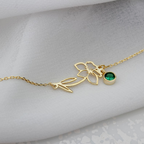 Blumenarmband zum Geburtstag - Armband mit Geburtsstein und Blume
