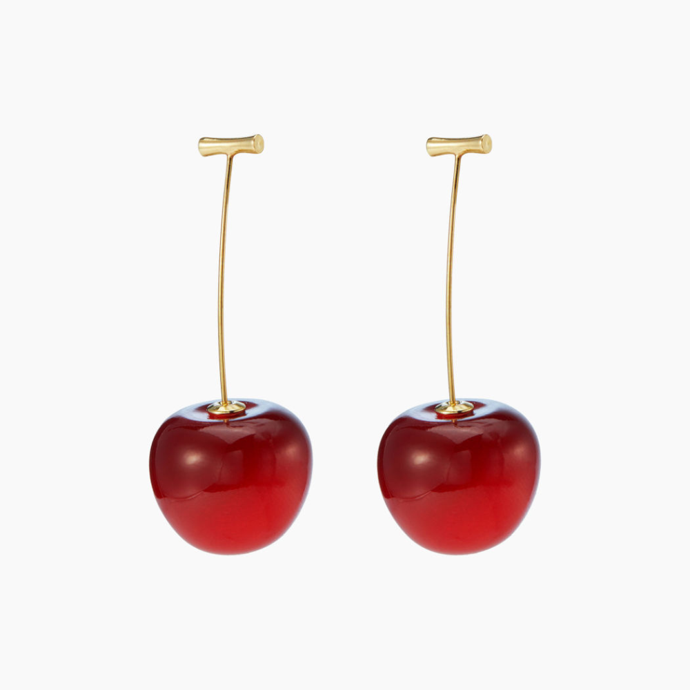 Rote Kirschen Ohrringe - Leichte Kirschen-Ohrringe