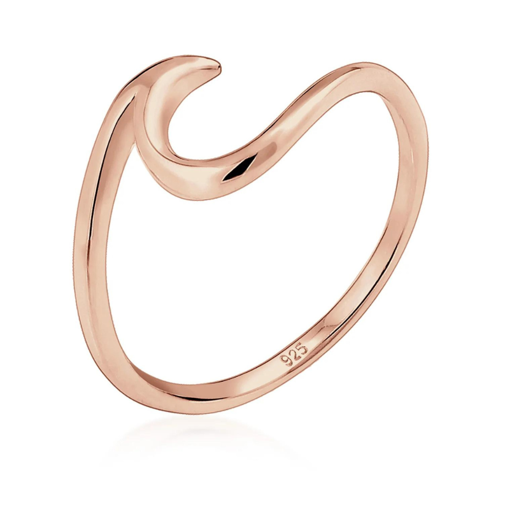 Minimalistischer Wellenring - Silberner Ring in Wellenform
