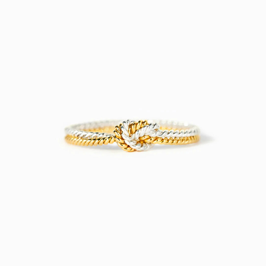 Mutter & Tochter Bond Ring - Ring mit 2 Strängen und Knoten