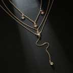 Boho Kristall Stern - Charms Mehrlagige Halskette