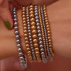 Crea - Metallisches stapelbares modisches Goldarmband (4mm)
