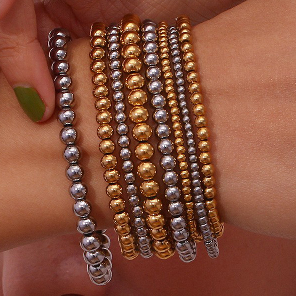 Crea - Metallisches stapelbares modisches Goldarmband (4mm)