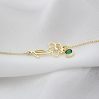 Blumenarmband zum Geburtstag - Armband mit Geburtsstein und Blume