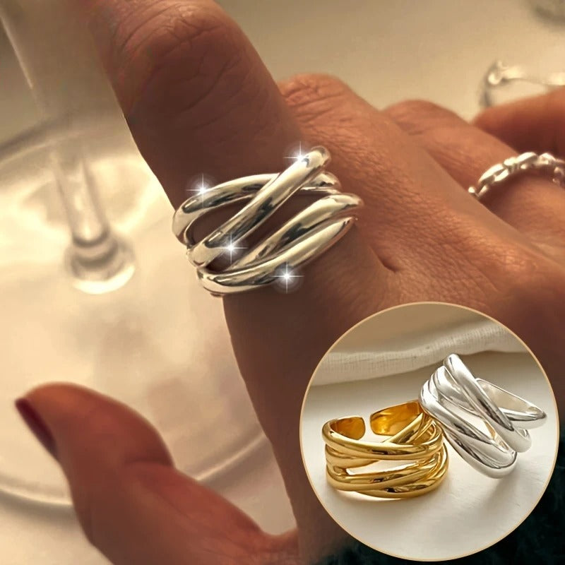 Riley – Geometrischer Ring für Romantische Liebe