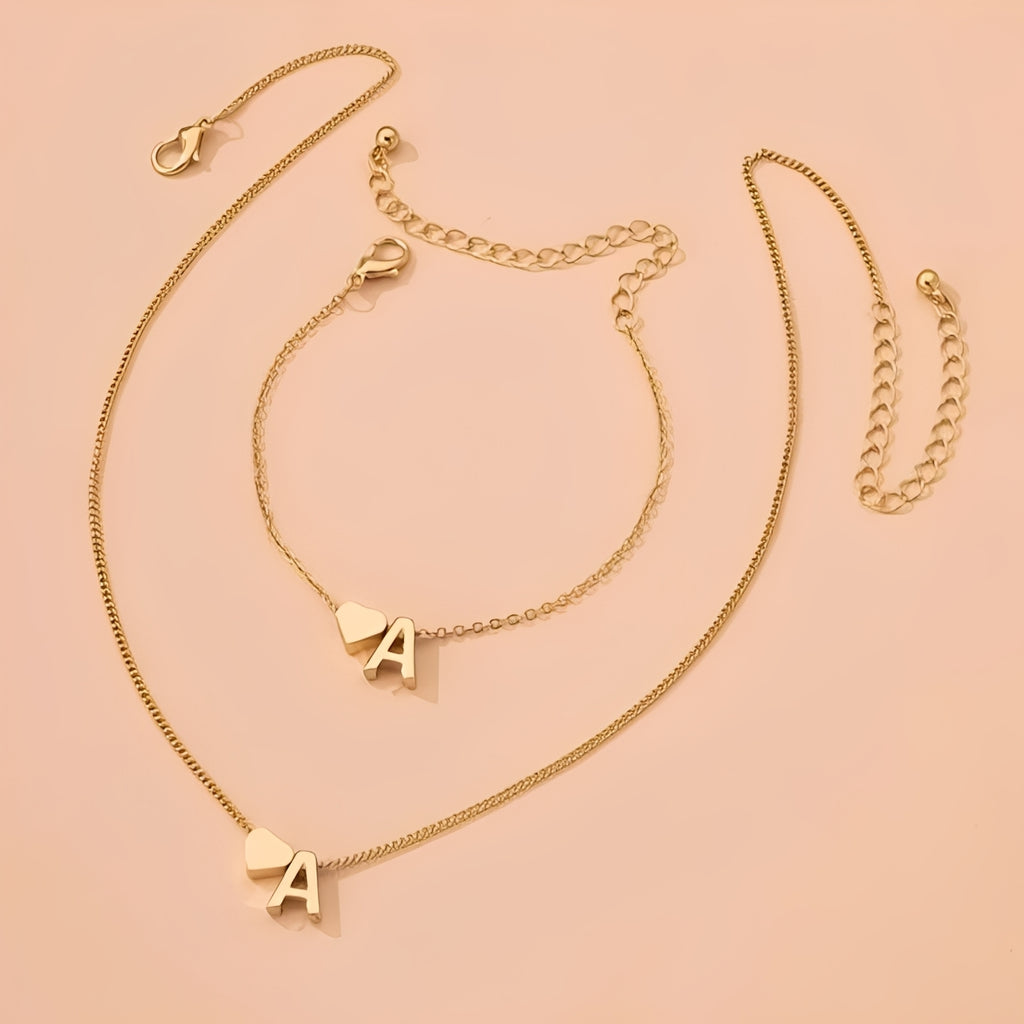 Herz Schmuckset mit Initialen - Initial Love Set