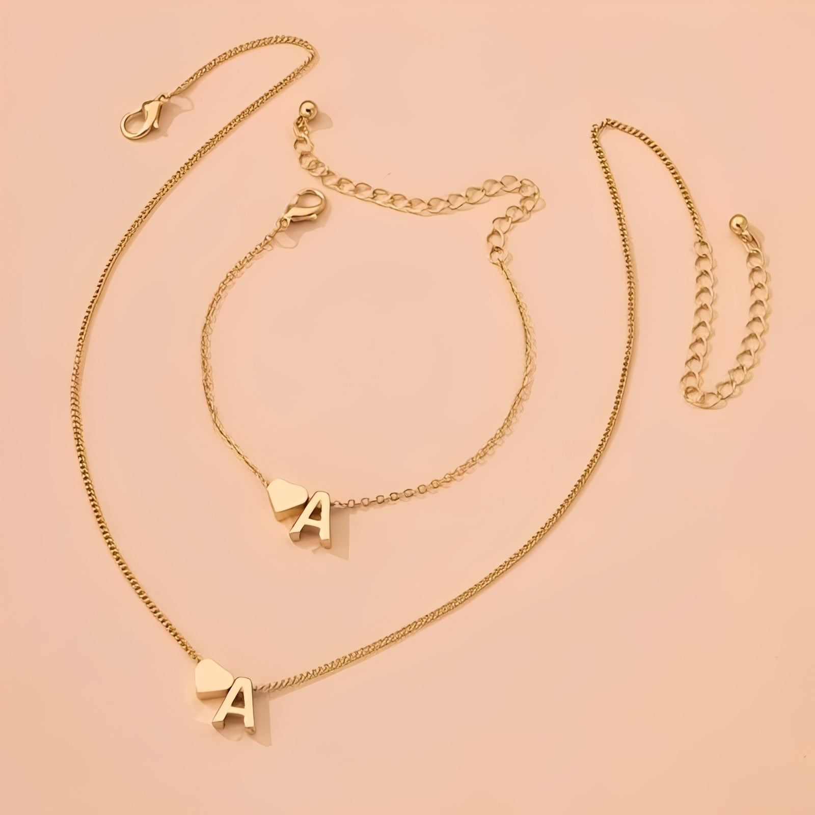 Herz Schmuckset mit Initialen - Initial Love Set