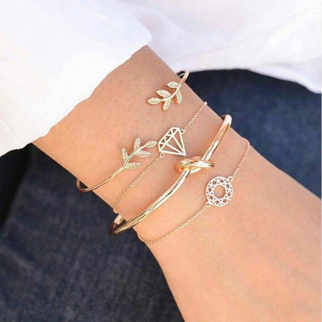Alora – Stilvolles Set von Armbändern in Limettenfarbe