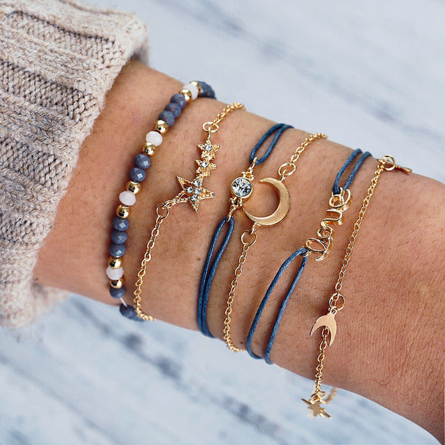 Alora – Stilvolles Set von Armbändern in Limettenfarbe