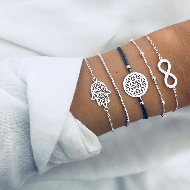 Alora – Stilvolles Set von Armbändern in Limettenfarbe
