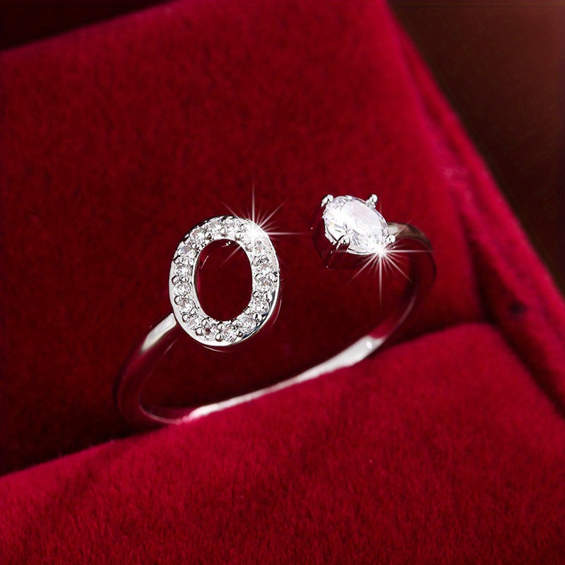 Nova – Moderner offener Ring mit Initiale