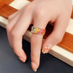 Isolde – Ring mit handgemalten Blumenmotiven
