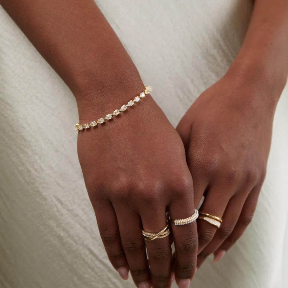 Goldenes Kristallarmband - Anpassbares Kristallarmband