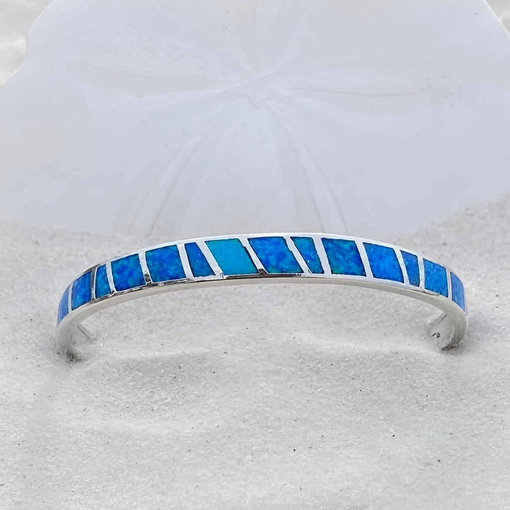 Ocean – Armband aus blauem Opal und Silber