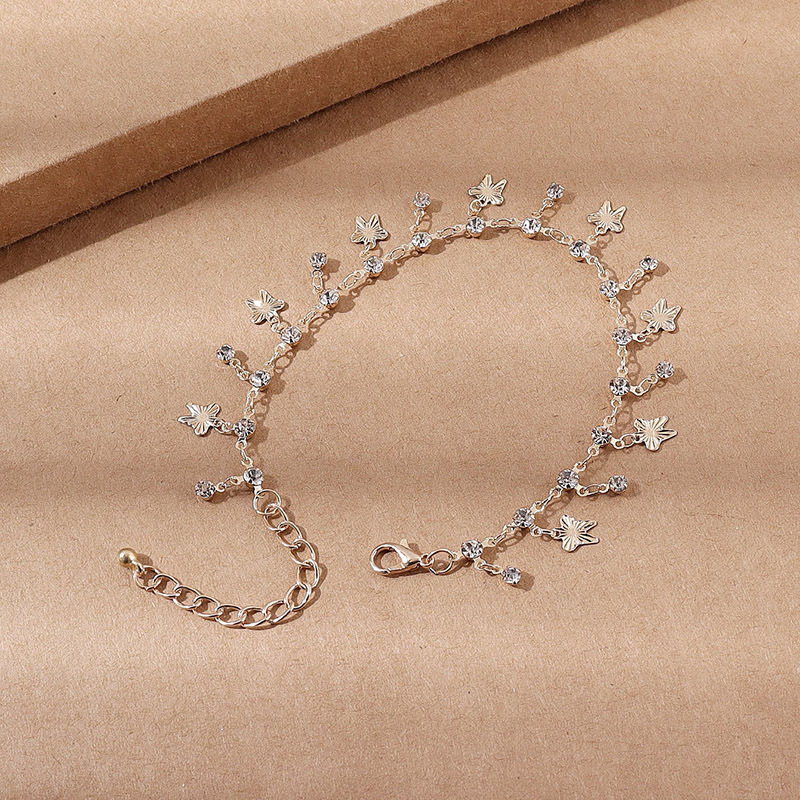 Schmetterlings Quaste Fußkette - Zirkonia Fußkette