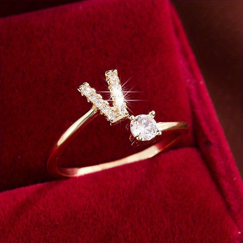 Nova – Moderner offener Ring mit Initiale