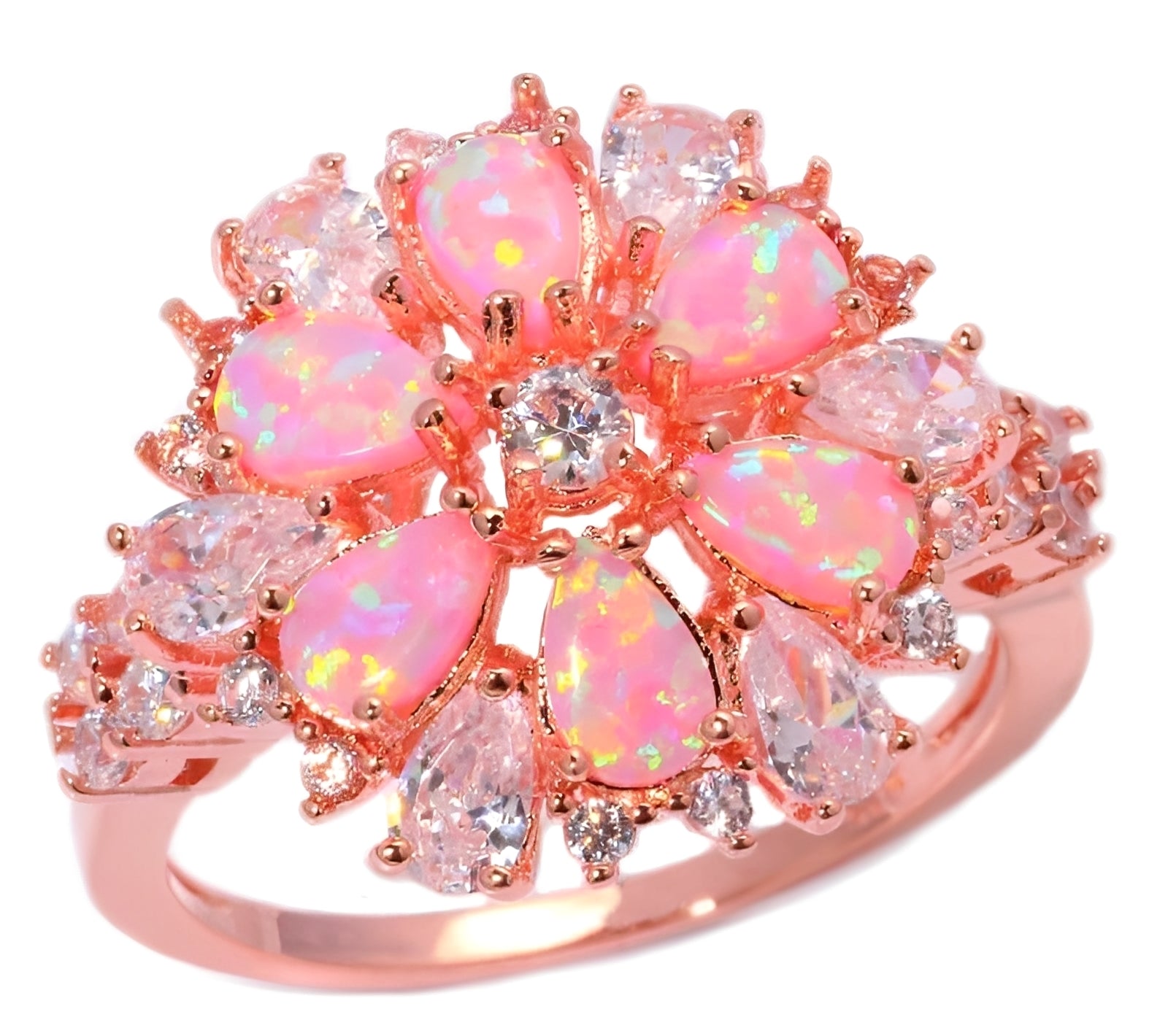 Rian – Eleganter Ring Blume Feueropal