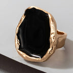 Vintage Schwarzer Stein übergroßer Ring - Vintage übertriebener Schwarzer Ring