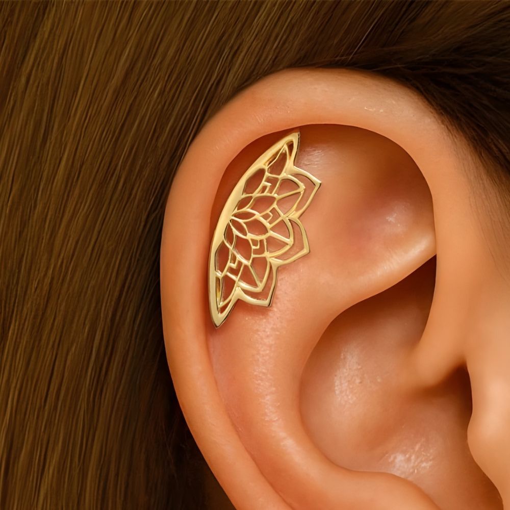 Damen Helix-Ohrring im Mandala-Design