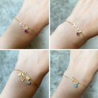 Blumenarmband zum Geburtstag - Armband mit Geburtsstein und Blume